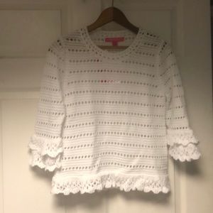 Lilly Pulitzer crochet crop sweater